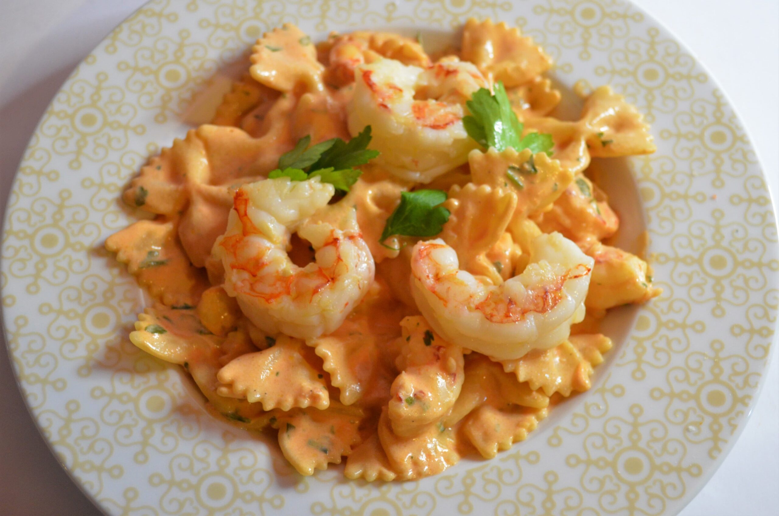 Farfalle rosa con gamberi 2